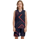 Gradient Geometric Shapes Dark Background Design Kids  Basketball Mesh Set
