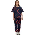 Gradient Geometric Shapes Dark Background Design Kids  T-Shirt and Pants Sports Set