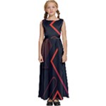 Gradient Geometric Shapes Dark Background Design Kids  Satin Sleeveless Maxi Dress