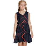Gradient Geometric Shapes Dark Background Design Kids  Sleeveless Tiered Mini Dress
