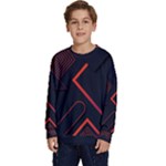 Gradient Geometric Shapes Dark Background Design Kids  Crewneck Sweatshirt