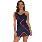 Gradient Geometric Shapes Dark Background Design 2-in-1 Flare Activity Dress