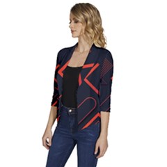 Women s Draped Front 3/4 Sleeve Shawl Collar Jacket 