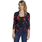 Gradient Geometric Shapes Dark Background Design Women s One-Button 3/4 Sleeve Short Jacket