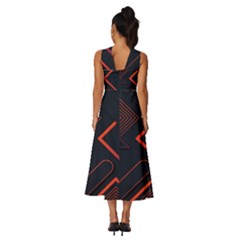Sleeveless Cross Front Cocktail Midi Chiffon Dress 