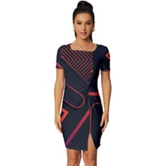 Fitted Knot Split End Bodycon Dress 