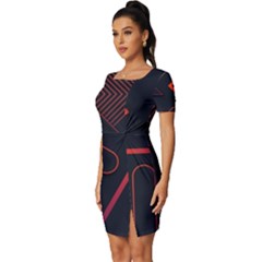Fitted Knot Split End Bodycon Dress 