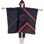 Gradient Geometric Shapes Dark Background Design Women s Hooded Rain Ponchos