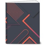 Gradient Geometric Shapes Dark Background Design 8  x 10  Hardcover Notebook
