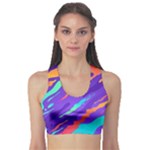 Multicolored Abstract Background Fitness Sports Bra