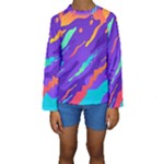 Multicolored Abstract Background Kids  Long Sleeve Swimwear
