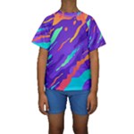 Multicolored Abstract Background Kids  Short Sleeve Swimwear