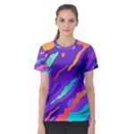 Multicolored Abstract Background Women s Sport Mesh T-Shirt
