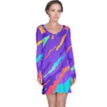 Multicolored Abstract Background Long Sleeve Nightdress