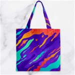 Multicolored Abstract Background Zipper Grocery Tote Bag