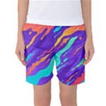 Multicolored Abstract Background Women s Basketball Shorts
