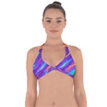 Multicolored Abstract Background Halter Neck Bikini Top