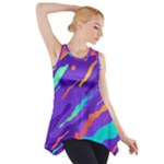 Multicolored Abstract Background Side Drop Tank Tunic