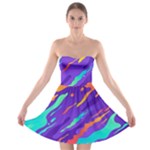 Multicolored Abstract Background Strapless Bra Top Dress