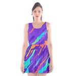 Multicolored Abstract Background Scoop Neck Skater Dress