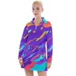 Multicolored Abstract Background Women s Long Sleeve Casual Dress