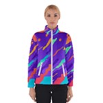 Multicolored Abstract Background Women s Bomber Jacket