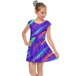 Multicolored Abstract Background Kids  Cap Sleeve Dress