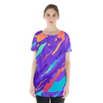 Multicolored Abstract Background Skirt Hem Sports Top