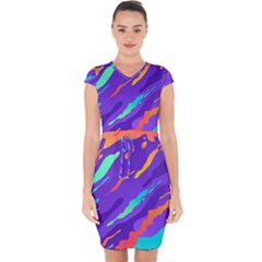 Capsleeve Drawstring Dress  