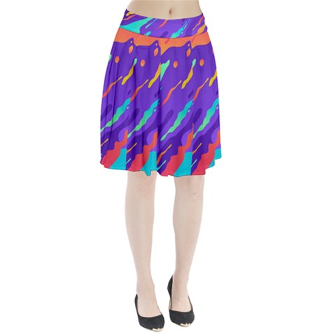Multicolored Abstract Background Pleated Skirt from ArtsNow.com