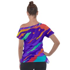 Off Shoulder Tie-Up T-Shirt 