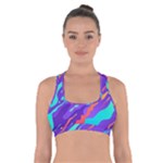 Multicolored Abstract Background Cross Back Sports Bra