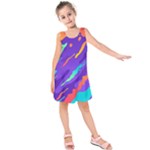 Multicolored Abstract Background Kids  Sleeveless Dress