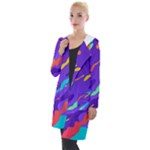 Multicolored Abstract Background Hooded Pocket Cardigan