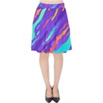 Multicolored Abstract Background Velvet High Waist Skirt