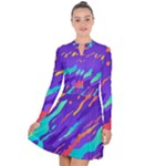 Multicolored Abstract Background Long Sleeve Panel Dress