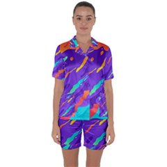 Satin Short Sleeve Pajamas Set 