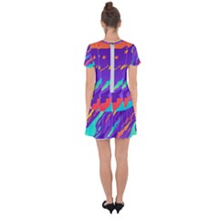 Drop Hem Mini Chiffon Dress 