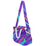 Multicolored Abstract Background Rope Handles Shoulder Strap Bag