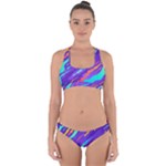 Multicolored Abstract Background Cross Back Hipster Bikini Set