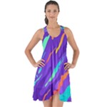 Multicolored Abstract Background Show Some Back Chiffon Dress