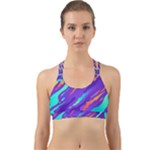 Multicolored Abstract Background Back Web Sports Bra