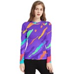 Multicolored Abstract Background Women s Long Sleeve Rash Guard