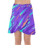 Multicolored Abstract Background Wrap Front Skirt