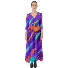 Button Up Boho Maxi Dress 