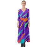 Multicolored Abstract Background Button Up Boho Maxi Dress