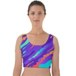 Multicolored Abstract Background Velvet Crop Top