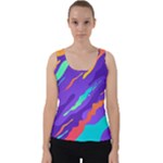 Multicolored Abstract Background Velvet Tank Top