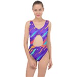 Multicolored Abstract Background Center Cut Out Swimsuit