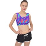 Multicolored Abstract Background V-Back Sports Bra